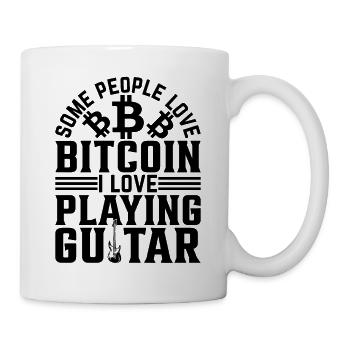 Some People Love Bitcoin I Love Playing Guitar - Tasse - Weiß - Rechts