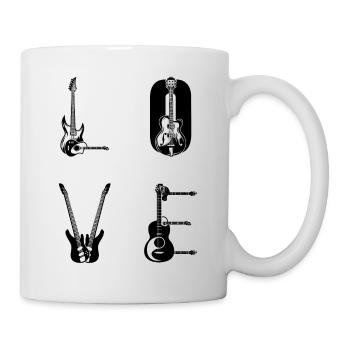 Basse Guitariste Basse LOVE Guitare Guit - Mug blanc - blanc - Droite