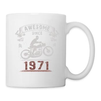 Awesome since 1971, Biker 52. Geburtstag - Tasse - Weiß - Rechts