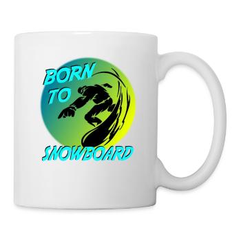 Snowboarder de sports d’hiver né pour le snowboard - Mug blanc - blanc - Droite