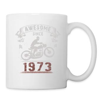Awesome since 1973, biker's 50th birthday - Mug - white - Right