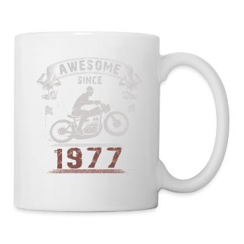 Awesome since 1977, biker 46th birthday - Mug - white - Right