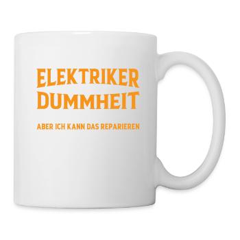 Elektriker Humor Lustiger Spruch Geschenkidee Spaß - Tasse - Weiß - Rechts