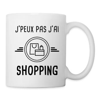 j'peux pas j'ai shopping - Mug blanc - blanc - Droite