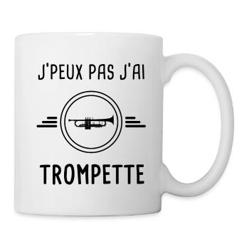 j'peux pas j'ai trompette instrument - Mug blanc - blanc - Droite