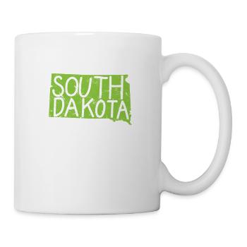 Dakota du Sud Carte Contour USA Amérique - Mug blanc - blanc - Droite