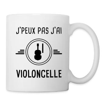 j'peux pas j'ai violoncelle instrument - Mug blanc - blanc - Droite