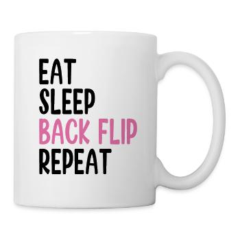 Eat Sleep Back Flip Repeat- Tumbling Funny Gymnast - Mug blanc - blanc - Droite