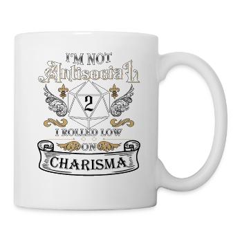 Je ne suis pas antisocial, j’ai roulé bas sur le charisme drôle - Mug blanc - blanc - Droite