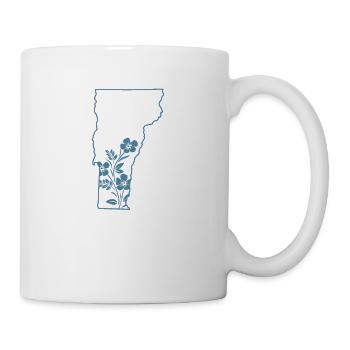 Vermont Map Outline with Flowers USA America - Mug - white - Right