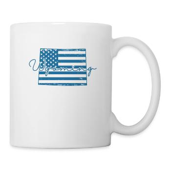 Wyoming USA drapeau sur la carte Amérique - Mug blanc - blanc - Droite