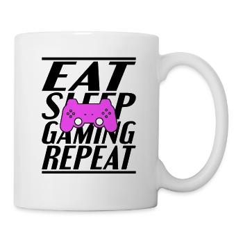 Manger dormir Jeu - Mug blanc - blanc - Droite