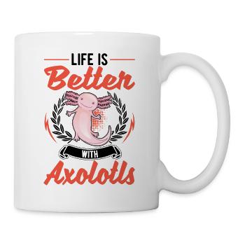 La vie est meilleure avec la salamandre à queue d’Axolotl - Mug blanc - blanc - Droite