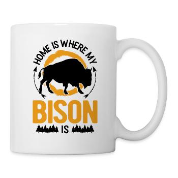 La maison est l’endroit où se trouve mon buffle - Mug blanc - blanc - Droite