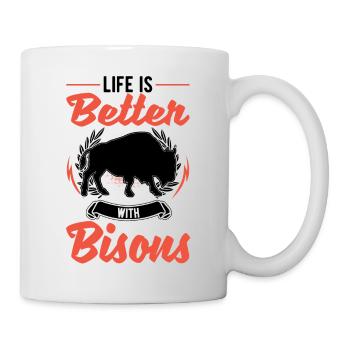 Life is better with a buffalo water buffalo - Mug - white - Right