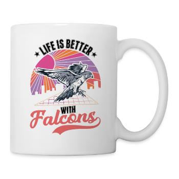Das Leben ist besser mit Falken Falkner - Tasse - Weiß - Rechts