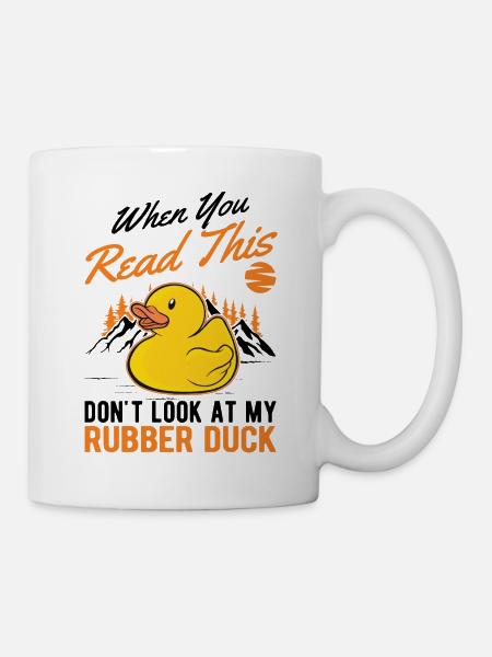 Gummiente Geschenk Quietscheente Badeente - Tasse - Weiß