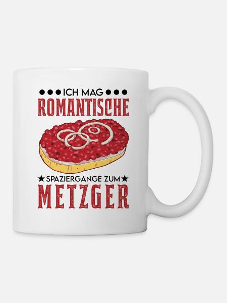 Mettbrötchen Liebhaber Mett Hackepeter - Tasse - Weiß