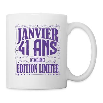 Janvier 41 ans. Cadeau 41 ans janvier anniversaire - Mug blanc - blanc - Droite