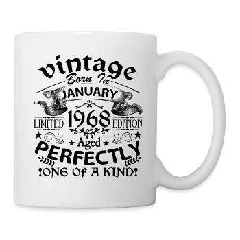 Januar 1968| Jahrgang 1968 | geboren im Januar - Tasse - Weiß - Rechts