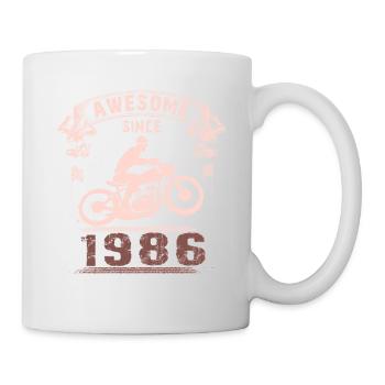 Awesome since 1986, biker 37th birthday - Mug - white - Right