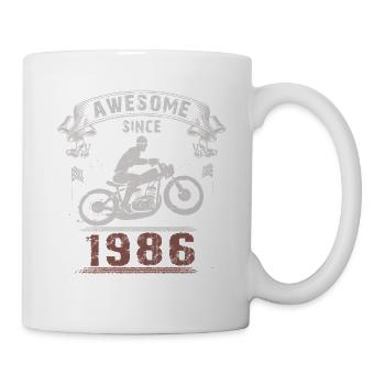 Awesome since 1986, Biker 37. Geburtstag - Tasse - Weiß - Rechts