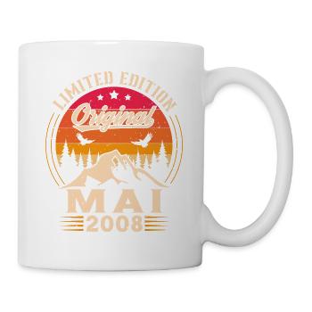 Mai 2008 Vintage Nées En Mai 2008 Anniversaire - Mug blanc - blanc - Droite