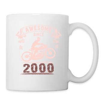 Awesome since 2000, Biker 23. Geburtstag - Tasse - Weiß - Rechts