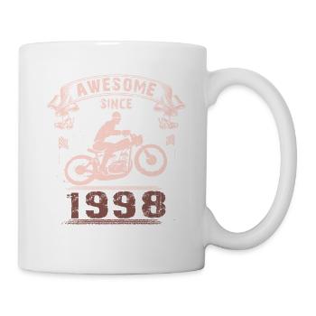 Awesome since 1998, Biker 25. Geburtstag - Tasse - Weiß - Rechts