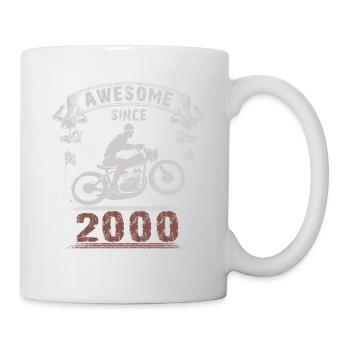 Awesome since 2000, Biker 23. Geburtstag - Tasse - Weiß - Rechts
