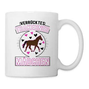 Verrücktes Trakehner Mädchen - Tasse - Weiß - Rechts