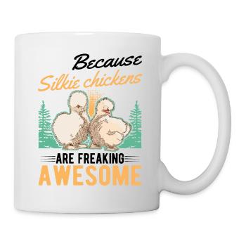 Parce que les poulets Silkie sont géniaux - Mug blanc - blanc - Droite