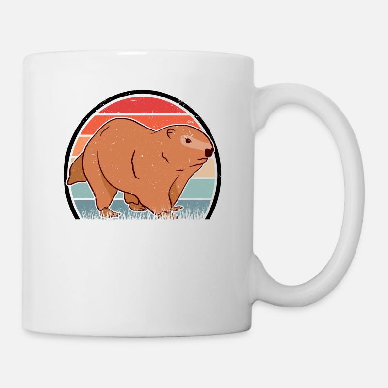 Marmotte Rétro Forest Marmotte Vintage - Mug blanc - blanc