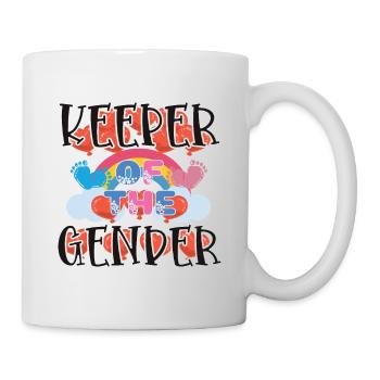 Keeper Of The Gender Cute Reveal Baby Announcement - Mug - white - Right