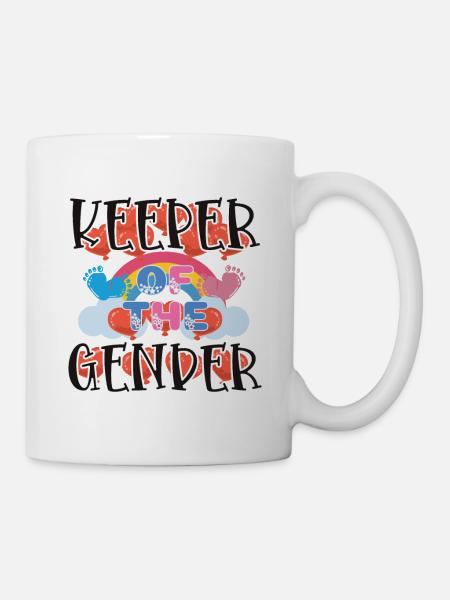 Keeper Of The Gender Cute Reveal Baby Announcement - Mug - white
