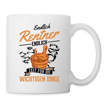 Sauna Rentner Saunieren Opa Saunagänger - Tasse - Weiß - Rechts