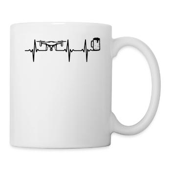 Drone Bière Heartbeat Quadcopter Drone Pilote - Mug blanc - blanc - Droite