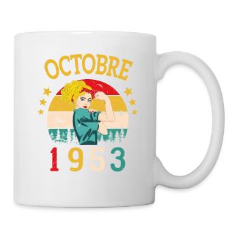 Oktober 1953 Jubiläums Vintage Geschenkidee - Tasse - Weiß - Rechts