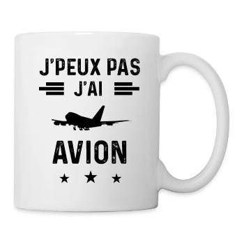 j'peux pas j'ai avion pilote - Mug blanc - blanc - Droite