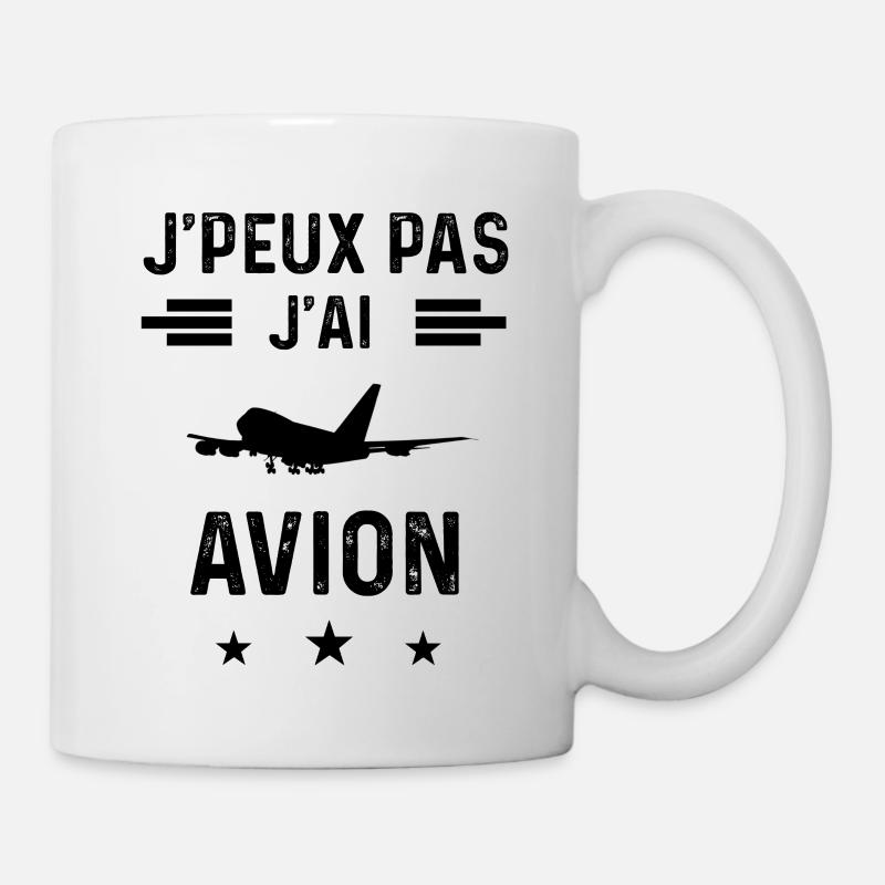 j'peux pas j'ai avion pilote - Mug blanc - blanc