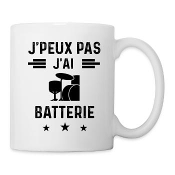 j'peux pas j'ai batterie music batteur - Mug blanc - blanc - Droite