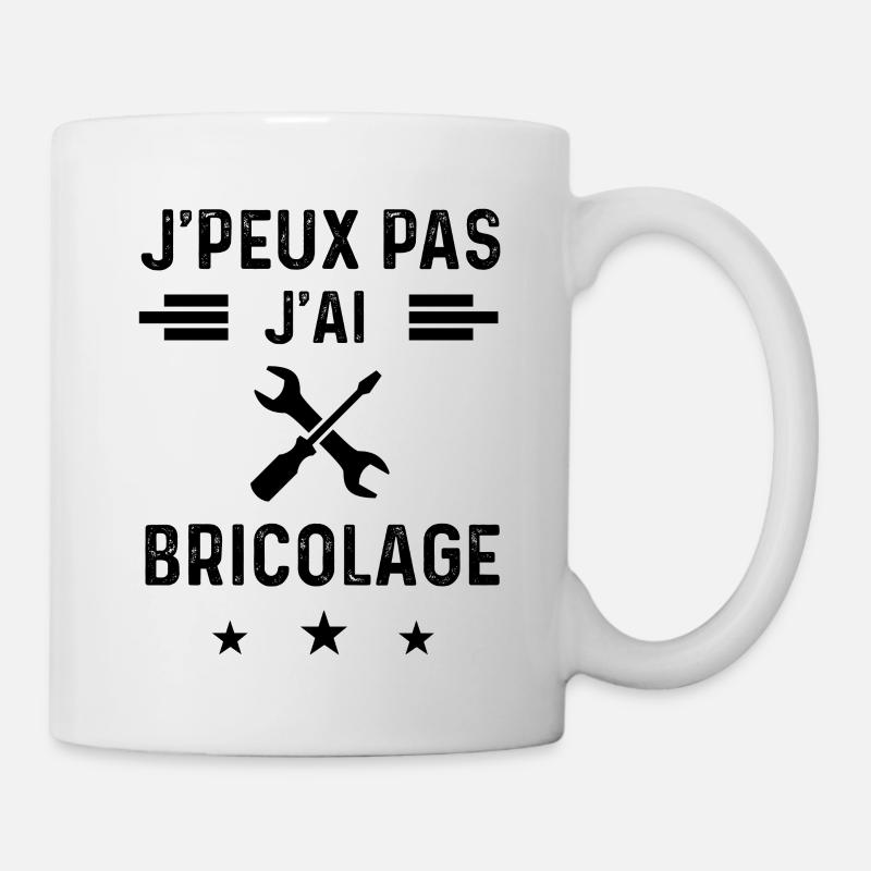 j'peux pas j'ai bricolage bricoler bricoleur - Mug blanc - blanc