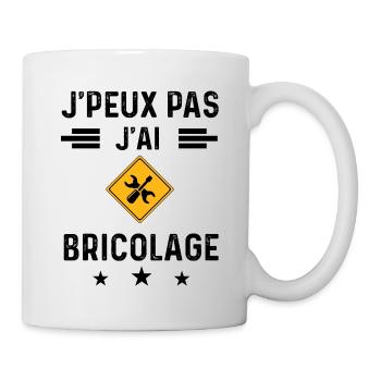 j'peux pas j'ai bricolage bricoleur - Mug blanc - blanc - Droite