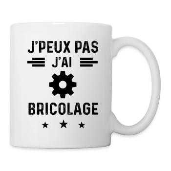 j'peux pas j'ai bricolage outil bricoleur - Mug blanc - blanc - Droite