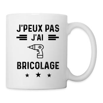 j'peux pas j'ai bricolage perceuse bricoleur - Mug blanc - blanc - Droite