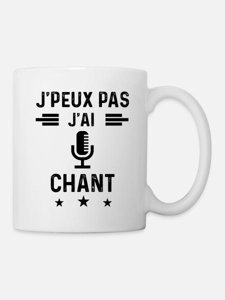 j'peux pas j'ai chant MIC chanteur - Mug blanc - blanc