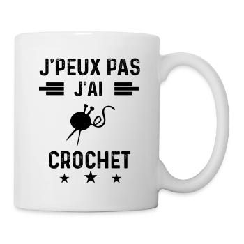 j'peux pas j'ai crochet laine couture - Mug blanc - blanc - Droite