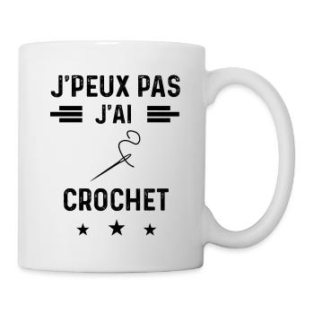 j'peux pas j'ai crochet couture - Mug blanc - blanc - Droite