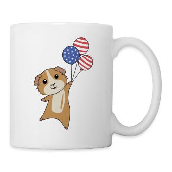 Cochon d’Inde vole ballons usa animaux mignons - Mug blanc - blanc - Droite