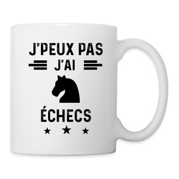 j'peux pas j'ai échecs cavalier échec - Mug blanc - blanc - Droite